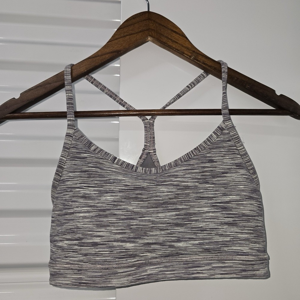 Lululemon‎ Sports Bra Womens Size 6 Gray Space Dye Racerback Yoga
